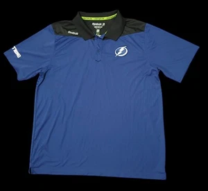 NHL Reebok Center Ice Collection Tampa Bay Lightining Adult XL Blue/Black Polo - Picture 1 of 6