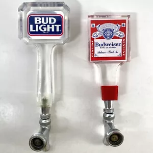 Vintage Budweiser Bud Light Acrylic Beer Tap Handle Lot Man Cave Brewery Decor - Picture 1 of 23
