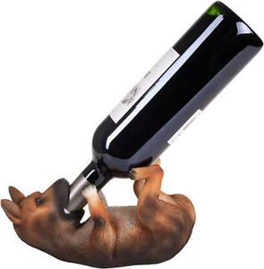 BRUBAKER Wine Bottle Holder Thirsty Dog -German Shepherd-Drunk Animals-Polyresin - Picture 1 of 9