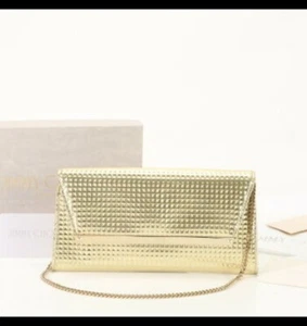 JIMMY CHOO Chain Wallet Clutch Tasche Handtasche Gold Damen - Bild 1 von 8