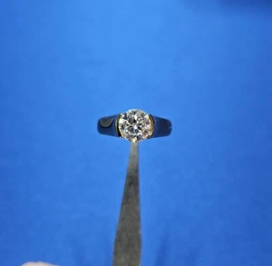 2 CT Solitaire 8mm Moissanite Ring 18k Yellow Gold 925 Sterling Silver Size 8 - Picture 1 of 5