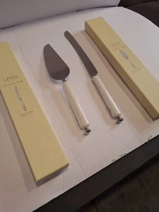 Beautiful Lenox Cake server and knife. White. one small scratch on the server. - Picture 1 of 13