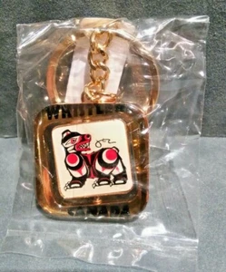 Whistler British Columbia Canada Spinning Gold Color First Nations Art Keychain - Bild 1 von 6