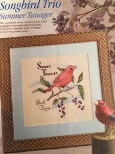 Counted Cross Stitch Pattern - Summer Tanager Bird - Picture 1 of 1