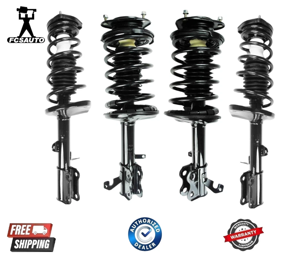 Conjunto completo de puntal y resorte delantero trasero PREMIUM apto para Toyota Corolla 1993-2002 Foto 1 de 1