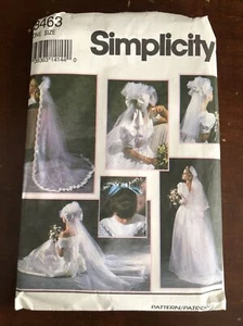 VTG Simplicity Pattern 8463 Bridal Veil Communion Veils Shoe Decorations UNCUT - Picture 1 of 4