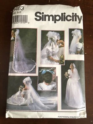 VTG Simplicity Pattern 8463 Bridal Veil Communion Veils Shoe Decorations UNCUT - Image 1 of 4