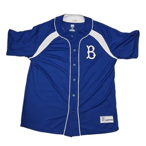 Maglia Majestic Brooklyn Dodgers Collezione Cooperstown #42 Jackie Robinson Taglia L - Foto 1 di 13