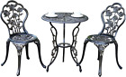 Patio Bistro Set.rust-resistant Cast Aluminum Bistro Table Set With Umbrella Hol