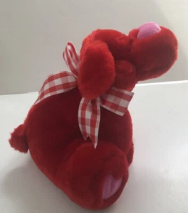 Commonwealth roter Hund rot rosa Herzen 2003 Valentinstag 13" lang neu mit Etikett - Bild 1 von 8