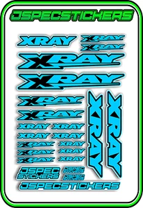 XRAY RC A5 STICKER SHEET NT1 T4 XB9 RX8 ELECTRIC NITRO DECALS R/C LIGHT BLUE B - Picture 1 of 7