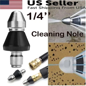 1/4 High-Pressure Drain Nozzle Sewer Pipe Cleaner Pressure Washer/Cleaning Tools - Picture 1 of 15