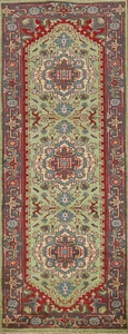 Timeless Charm Heriz Serapi Indian Hand-Knotted Hallway Runner Rug 3x8 ft - Picture 1 of 18