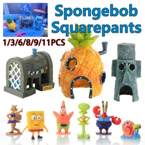 11PCS Fish Tank Ornaments Aquarium Decorations Fish Bowls SpongeBob Squarepant - Picture 1 of 21