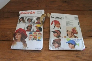6607 Vintage McCall's & Butterick 6943 Fashion Accessories Child's Hats Patterns - Picture 1 of 5
