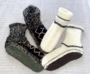 "Pärchen-Socken" Set: 2 paar Handgestrickte Socken Puschen Gr. 39-41 u. 43-45 - Bild 1 von 9