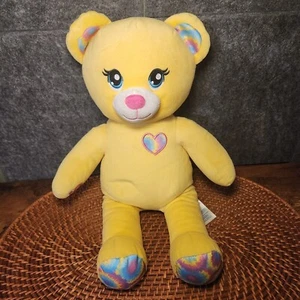 Build-A-Bear gelber Batik Teddy Regenbogen Herz Plüsch 16 Zoll - Bild 1 von 5
