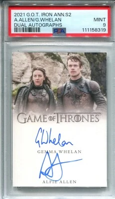 2021 Game Of Thrones Gemma Whelan Alfie Allen as Greyjoy's Dual Auto PSA 9 - Image 1 of 2
