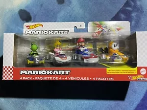 Hot Wheels Mario Kart Druckguss 4er-Pack - Mario Yoshi Prinzessin Pfirsich orange schüchterner Kerl - Bild 1 von 12