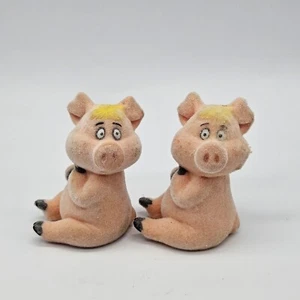 Vintage anthropomorphe beflockte Schweine Ferkel - Bild 1 von 14