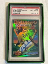 1993 Finest Refractor Auto Rickey Henderson PSA 10 Gem Mint #86 Signed Case 1/1