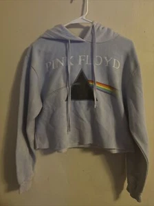 Pink Floyd Crop Top Hoodie Sweatshirt Extra Small Blue - Picture 1 of 7