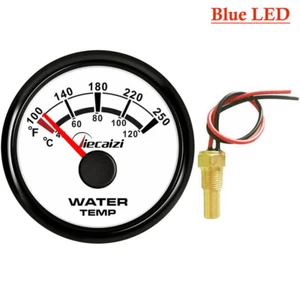 Jiecaizi 52mm Water Temp Gauge With Sender 40-120c 100-250f Blue Led Temperature - Picture 1 of 8