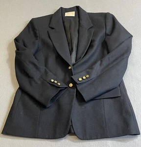 Pendleton Women's Blazer Sz 10 Black Wool Notch Lapel Single Breasted - Picture 1 of 11