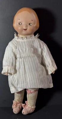 АНТИКВАРНАЯ детская кукла 1910 Horsman 12 дюймов композиция и ткань CAMPBELL НА ШАРНИРАХ - Изображение 1 из 4