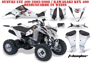 KIT GRÁFICO DE DECORACIÓN DE CARRERAS AMR ATV SUZUKI LTZ 400 Y KAWASAKI KFX 400 T-BOMBER B - Imagen 1 de 8
