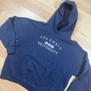 VINTAGE Jansport Columbia University Felpa con Cappuccio Uomo Blu Medio - Foto 1 di 11