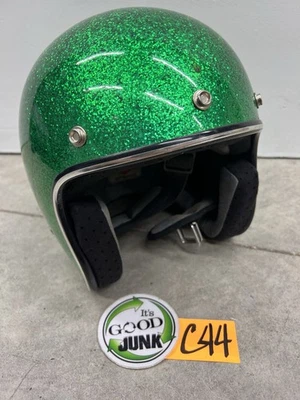 Casco de cara abierta Biltwell verde copo de metal - estilo retro bonanza mediana Foto 1 de 4