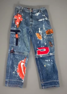 Vintage Y2K Distressed Rework Designed Bugle Boys, Styled To Hip Hop Jnco Error  - Picture 1 of 18