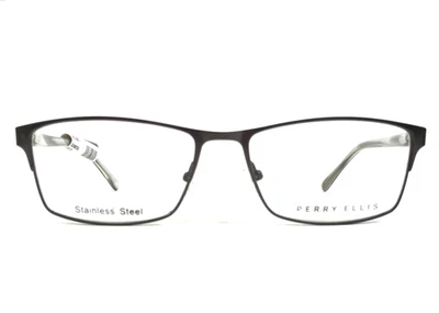 Monturas para gafas Perry Ellis PE347-3 Gunmetal rectangular borde de alambre 54-16-140 Foto 1 de 4