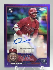 2023 Topps Chrome Update Darick Hall Purple Refractor Rookie Auto RC /250 - Picture 1 of 3