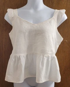 Blusa para mujer OLD NAVY blanca talla grande 2XL VOLANTE SIN ETIQUETAS Fairy Cottagecore - Imagen 1 de 6