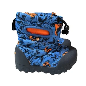 Bogs Snow Dino Infant Size 7 Navy Orange Waterproof Insulated Lined Snow Boot - Picture 1 of 6