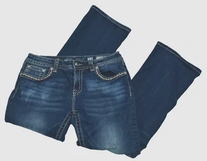 Miss Me JW6237BD Women's Jeans Size 33x30 Blue Bootcut Embellished Faded - Picture 1 of 22