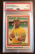 1981 Donruss - #119 Rickey Henderson HOFer PSA 9 MINT