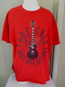 CAMISETA FOREIGNER JUKE BOX HERO TOUR * XL * ROJA * BANDA CLÁSICA DE ROCK & ROLL * - Imagen 1 de 6