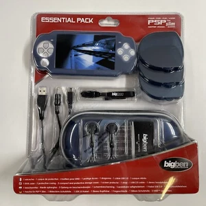 NEUF pochette pack PSP SLIM playstation câble film écran coque silicone bleu - Picture 1 of 2