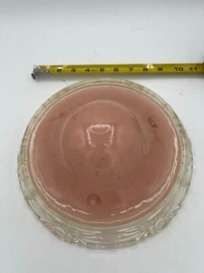 Vintage 3 Hole 10” Pink Glass Ceiling Light Fixture Cover Lamp Shade - Picture 1 of 6