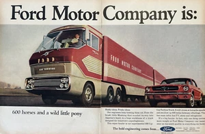 Ford Mustang Ford Motor Company 600 Horses Vintage 2 Page Print Ad 1965 - Picture 1 of 1