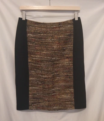 Юбка-карандаш Lafayette 148 8P коричневая черная твидовая на молнии рабочая одежда - Изображение 1 из 4