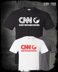Camiseta CNN Fake News Network Divertido Meme Fraude Liberal Corrupto M5M Medios Trump - Imagen 1 de 5