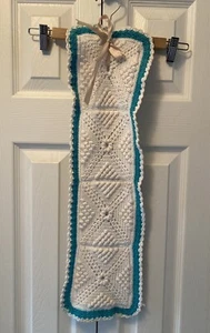 Vintage Pot Holder Long Plate Handmade Crochet Cotton Trivet - Picture 1 of 7