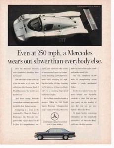 1990 Mercedes S-Class Print-Ad/ Sauber C9 24 Hours of Le Mans / Great Art - Picture 1 of 1
