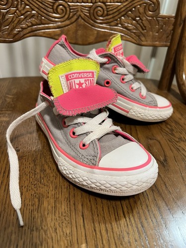 Converse Chuck Taylor All Star Sneaker Bambini 11 Grigio Rosa Doppia Lingua 640578F