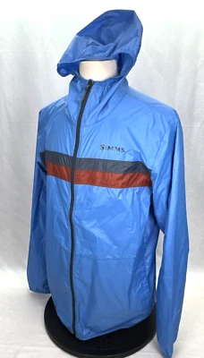Simms Ultralight Windbreaker Mens Lg Blue Pullover Pertex Quantum Nylon Full Zip - Image 1 of 4