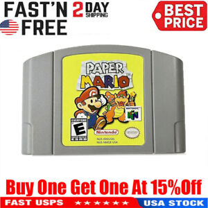 Paper Mario Video Game Cartridge Console Card For Nintendo N64 Childhood CR